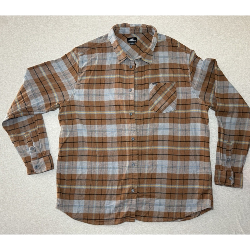 ONIEL Men's Flannel XXL Camel Black Pattern